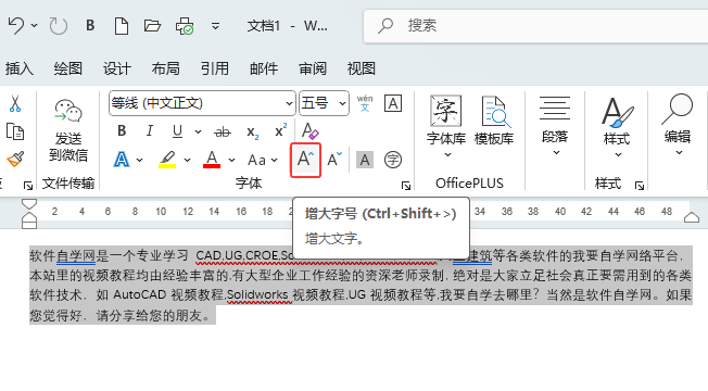 word怎么調(diào)整字體大小？word調(diào)整字體大小的方法第2步